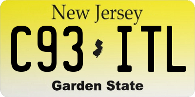 NJ license plate C93ITL