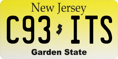 NJ license plate C93ITS
