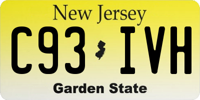NJ license plate C93IVH