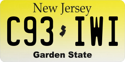 NJ license plate C93IWI