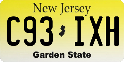 NJ license plate C93IXH