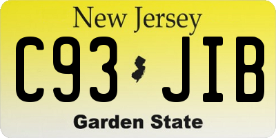 NJ license plate C93JIB