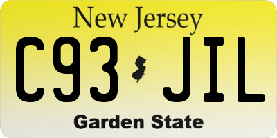 NJ license plate C93JIL