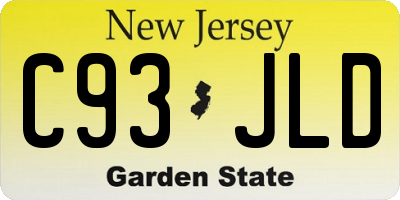 NJ license plate C93JLD