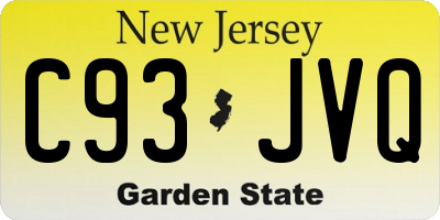 NJ license plate C93JVQ