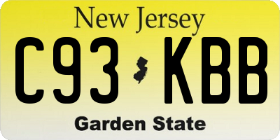 NJ license plate C93KBB