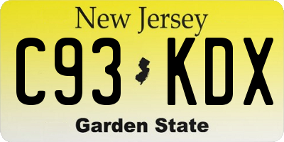 NJ license plate C93KDX