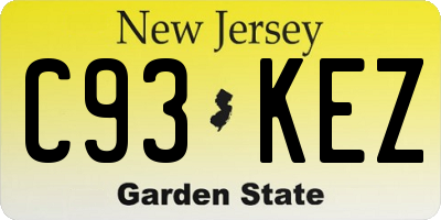 NJ license plate C93KEZ