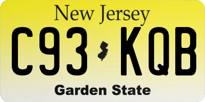 NJ license plate C93KQB