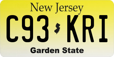 NJ license plate C93KRI
