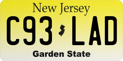 NJ license plate C93LAD