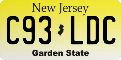 NJ license plate C93LDC