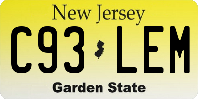 NJ license plate C93LEM