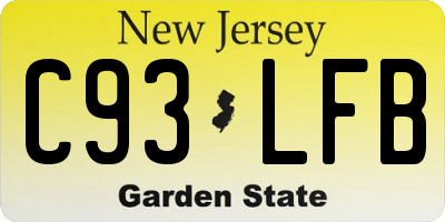 NJ license plate C93LFB