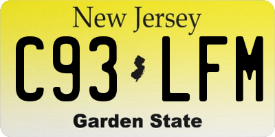 NJ license plate C93LFM