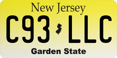NJ license plate C93LLC