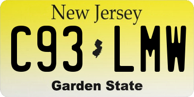 NJ license plate C93LMW