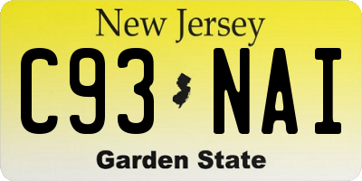 NJ license plate C93NAI