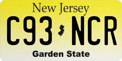 NJ license plate C93NCR