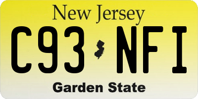 NJ license plate C93NFI
