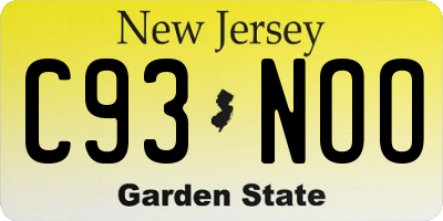 NJ license plate C93NOO