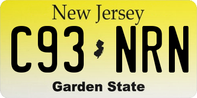 NJ license plate C93NRN