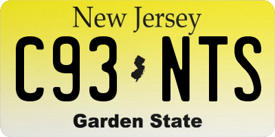 NJ license plate C93NTS