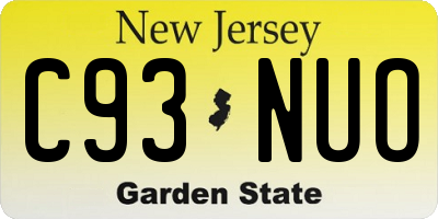 NJ license plate C93NUO