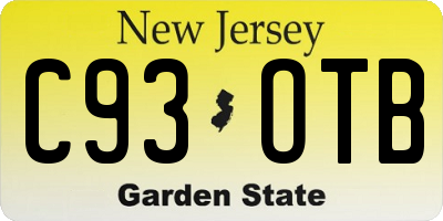 NJ license plate C93OTB