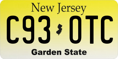 NJ license plate C93OTC