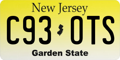 NJ license plate C93OTS