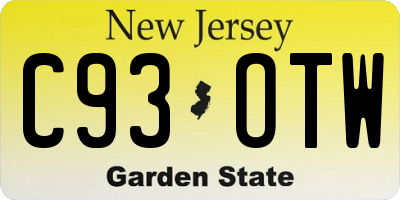 NJ license plate C93OTW
