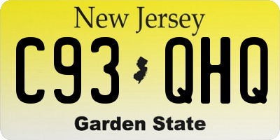 NJ license plate C93QHQ