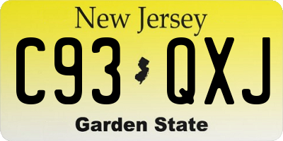 NJ license plate C93QXJ