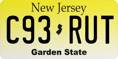 NJ license plate C93RUT