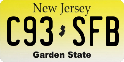 NJ license plate C93SFB