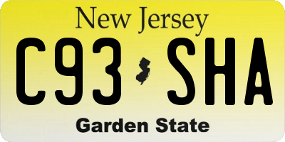 NJ license plate C93SHA