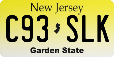 NJ license plate C93SLK