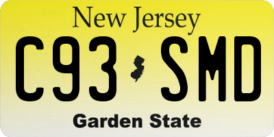 NJ license plate C93SMD