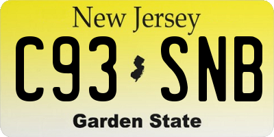 NJ license plate C93SNB