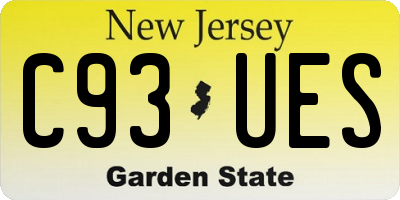 NJ license plate C93UES