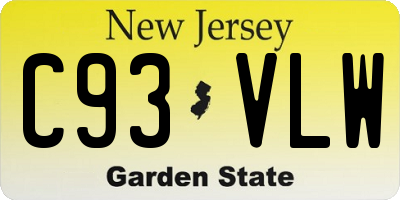 NJ license plate C93VLW