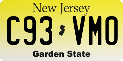 NJ license plate C93VMO