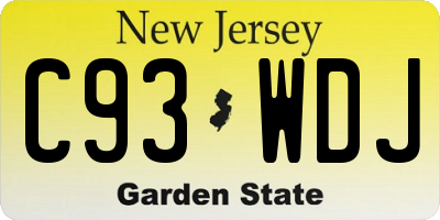 NJ license plate C93WDJ