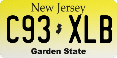 NJ license plate C93XLB