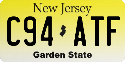 NJ license plate C94ATF