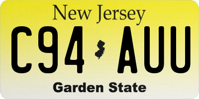 NJ license plate C94AUU
