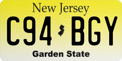 NJ license plate C94BGY