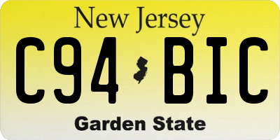 NJ license plate C94BIC
