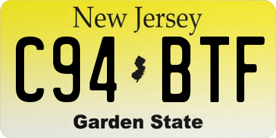 NJ license plate C94BTF
